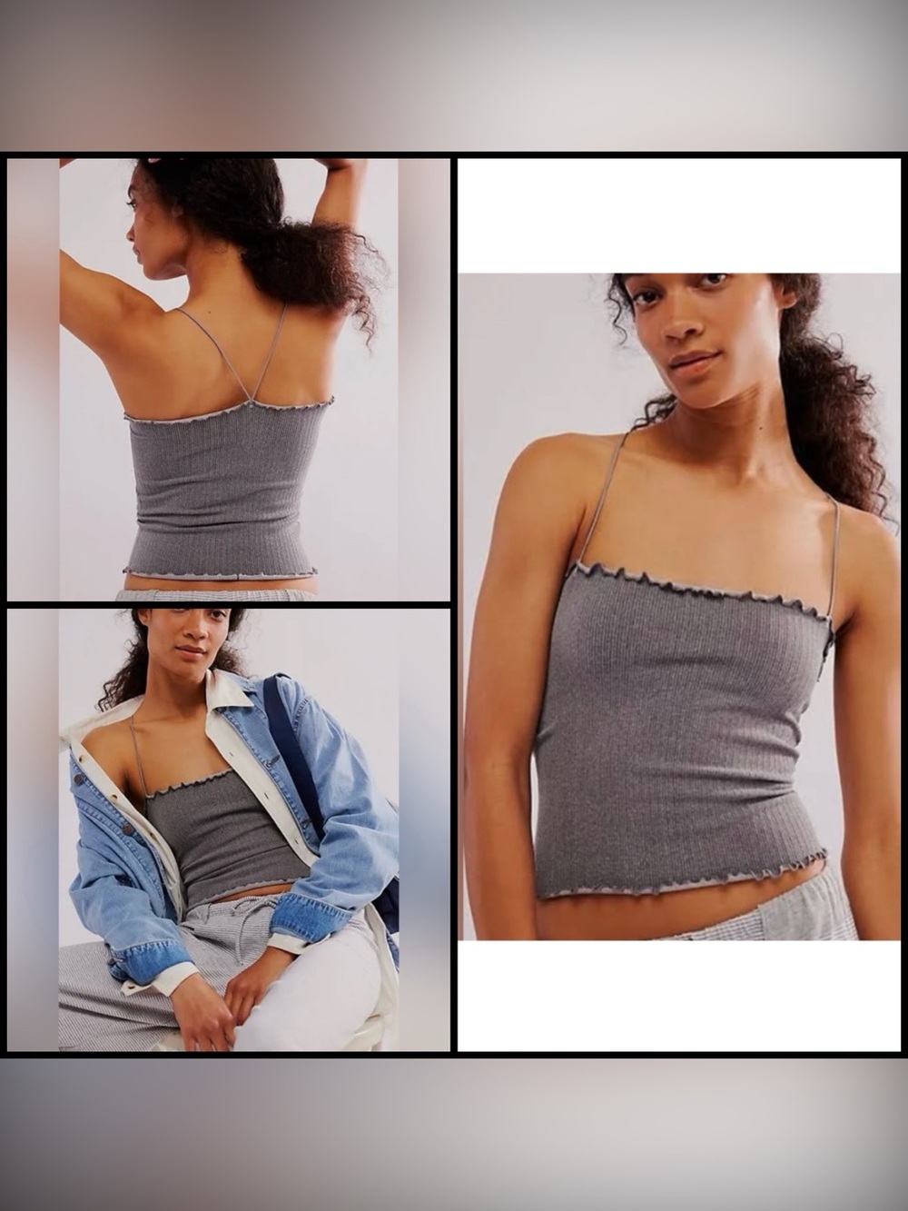 Free People Intimately Better
This Way Cami in Gray M/L NWOT
